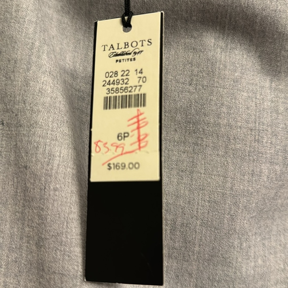 NWT Talbots midi gray wool skirt 6P - Picture 3 of 4